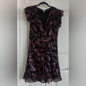 Rebecca Taylor Black and Pink Mini Dress